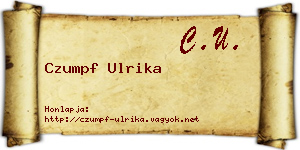 Czumpf Ulrika névjegykártya